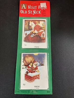VINTAGE CHRISTMAS  16 GIFT TAG CARD 1980’S PAPER MAGIC EUREKA Old At Nick • $12.99