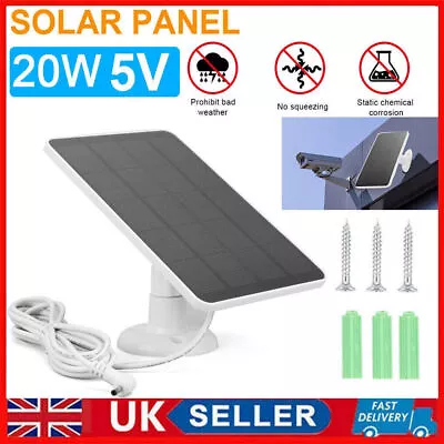 Solar Panel Charger Ring Spotlight Stick Up Camera Doorbell Solar Charger DC • £14.29