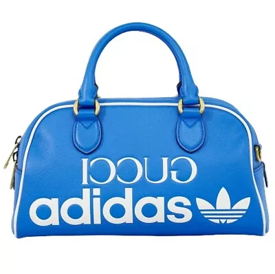 GUCCI X Adidas Blue Logo Duffle Bag 727558 Collaboration Collector Strap Zip • $3250