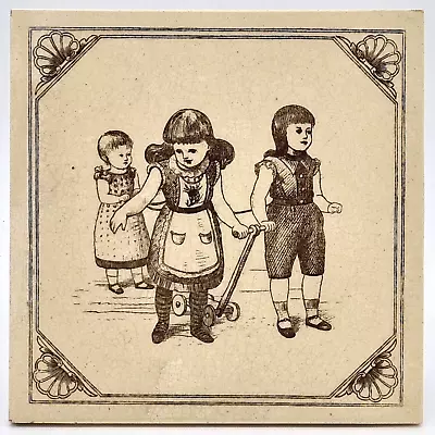 Victorian Tile Owen Gibbons For Maw & Co Broseley Salop Reading Stories C1882 • $111.90