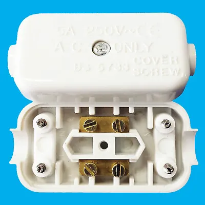 5Amp Flexible Mains Lead Connector 5A 2 Core Electrical Terminal Cable BS5733 CE • £0.99