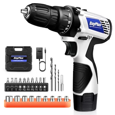 16V Electric Drill 3/8  Power Cordless Screwdriver 23PCS Drill Set With Battery • $23.11