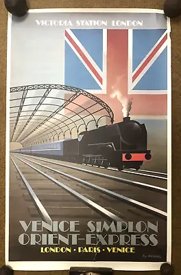 Original 1981 Venice Simplon - Victoria Station London By Fix Masseau • $90