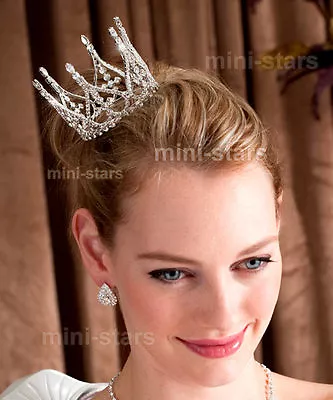 Bridal Wedding Heart Crystal Princess Mini Tiara Crown AT1245 • $24.99