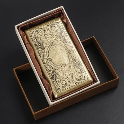 Bronze Metal Cigarette Case Holder Box For King Size Or 20's Cigarettes USA • $13.68