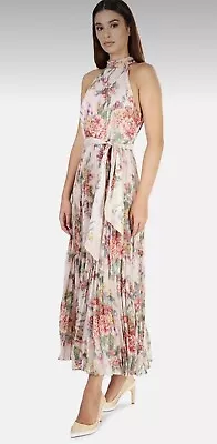 Zimmerman | Wavelength Sunray Floral Pleat Midi Dress| BNWT | RRP $650 • $296.14