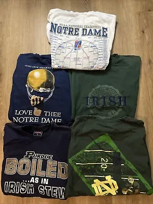 Vintage Notre Dame T-Shirts Lot Of (5) Large-XL Jansport And Champion • $34.99