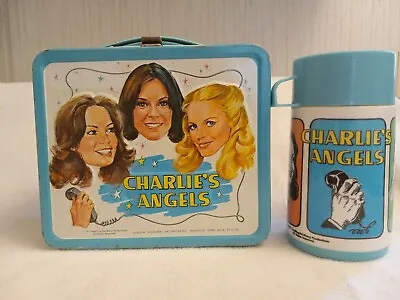 VINTAGE METAL 1977 Charlie’s Angels Lunchbox With Thermos • $159