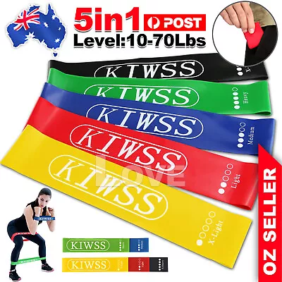 5PCS Resistance Bands Power Heavy Strength Exercise Fitness Gym Crossfit Yoga AU • $7.95