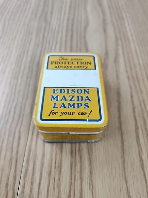 Vintage EDISON MAZDA Handy Bulb Kit Can Gas Station Oil Advertising Ford Chevy • $15