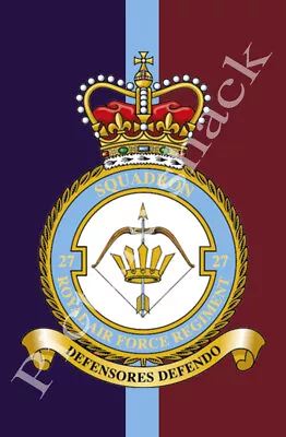 27 R.a.f Regt Crest Printed On A Metal Sign. Fridge Magnet Credit Card Size • £4.99