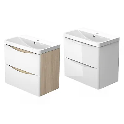 Bathroom Vanity Units With Sink 2 Soft Close Drawers 1 Tap Hole Storage Funiture • £159.99