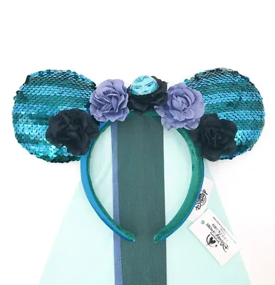 Disney Parks Haunted Mansion Veil Minnie Ears Leota Mickey Mouse Blue Headband • $8.50