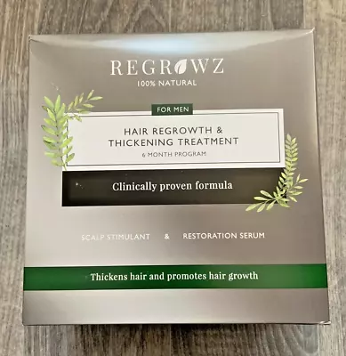 Regrowz Hair Regrowth & Thickening Treatment 6 Month Program - Men In Sealed Box • £7.95