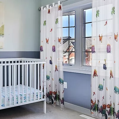 Dinosaurs Sheer Curtain Nursing Room Baby Girl's Boy's Room Child Room • £14.38