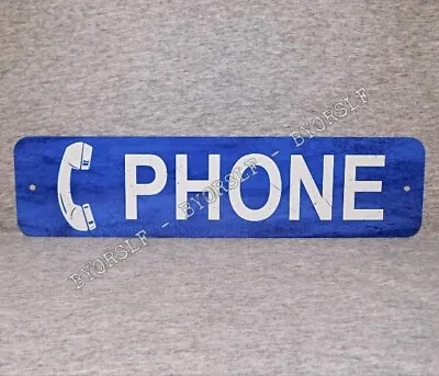 Metal Sign PHONE Public Pay Coin Vintage Look Booth Rotary Telephone Rotary • $12.60