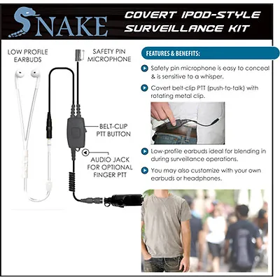 SNAKE Q-Release Ipod-Style Earpiece For Motorola SABER 1 2 3 I II III / ASTRO • $129.95