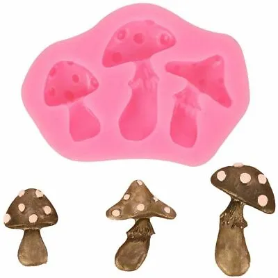 MUSHROOMS Silicone Mould Toadstools Fairy Garden Cupcakes Fondant Icing Resin • £4.24