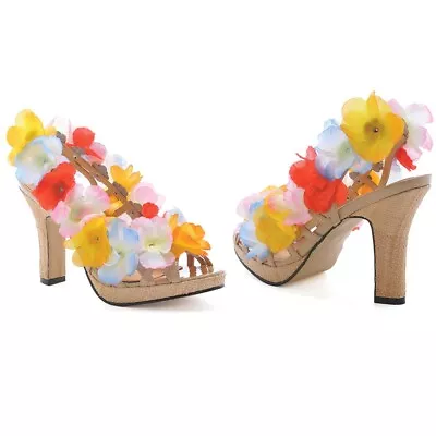 Ellie Weaved Open Toe Pumps Flower Lined High Heels Adult Women Shoes Size 10 • $22.99