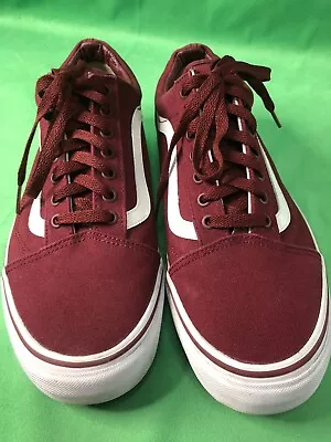 VANS Off The Wall Maroon Red Burgundy Canvas Lo Skate Shoes Men’s Size 11 • $45