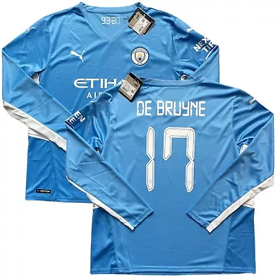 2021/22 Manchester City UCL Home Jersey #17 De Bruyne 2XL Puma Long Sleeve NEW • $140