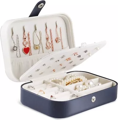 Portable Jewellery Box Organizer PU Travel Jewellry Ornaments Storage Case Boxes • £6.85