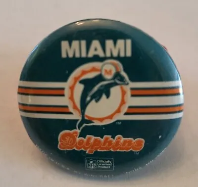 Miami Dolphins Vintage NFL Football 1970's Pin Back Button 1 1/4  Made In USA  • $9.99