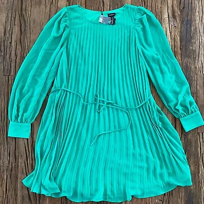 Torrid Dress Women's 2X Mint Green Mini Chiffon Pleated $79 NEW • $49.77