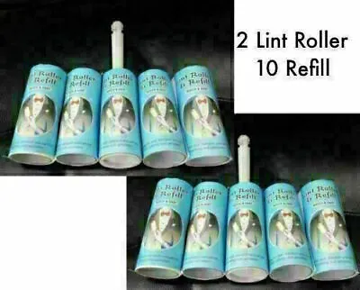 10 X Rolls Lint Remover Roller Sticky Brush Dust Fluff Pet Hair Clothes Refill • £6.40