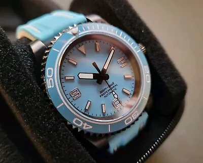 Tiffany Blue Mod Seiko NH35a Automatic 40mm Ceramic Bezel Sapphire Crystal  • $251.33