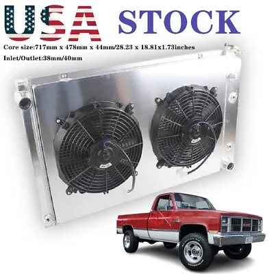 4 Row Radiator With 2Fan Fit 73-87 Chevy C/K C10 C20 K10 K20 GMC C/K1500 2500 V8 • $200