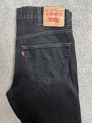 Levis Vintage 550 Relaxed Straight Denim Jeans Mens W36 L30 Black Red Tab • £0.99