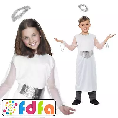 Smiffys Angel Nativity Play Christmas Kids Childs Fancy Dress Costume • £10.89