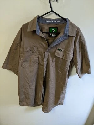 FXD Shirt Mens Size Medium Beige Tan Heavyweight Work Wear Adults Tradie • $20