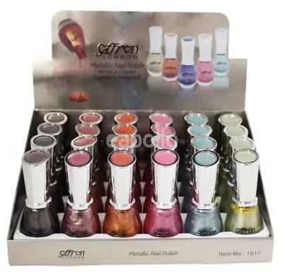 Saffron Metallic Nail Polish Varnish 6 Bottle 10ml Pack Gold Orange Pink Brown • £12.95