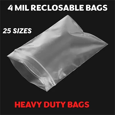 Clear Reclosable Zip Top Lock Poly Bags 4 Mil Plastic Seal Zipper Baggies Mini • $361.97