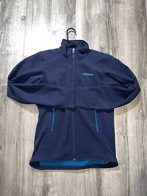 Patagonia Men's Adze Hybrid Polartec Jacket Navy Blue Soft Shell Size XS NICE • $29.99