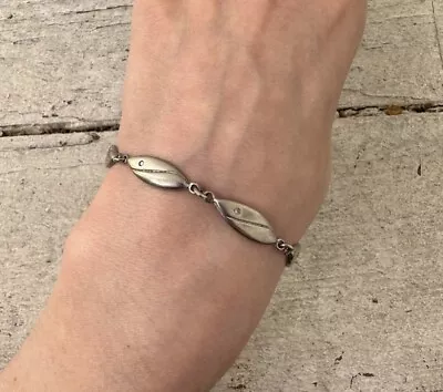 Vintage Modernist Fish Sterling Silver Bracelet  • $39.99