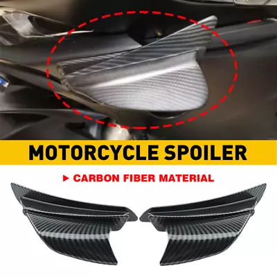 Carbon Fiber Motorcycle Body Side Winglet Air Deflector Wing Spoiler Accessories • $23.99