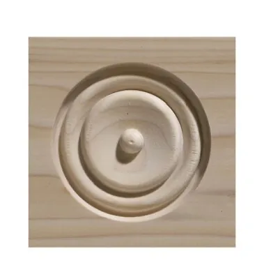 4.5inx4.5in Square Unfinished White Hardwood Wood Rosette • $5