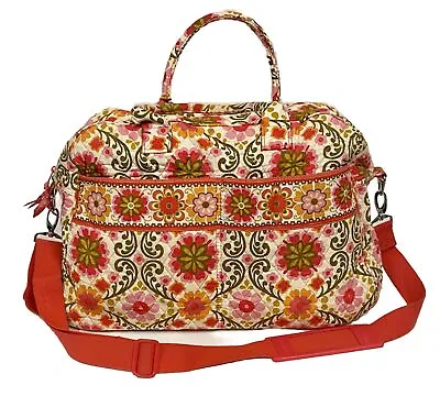 Vera Bradley Weekender Duffel Travel Bag With Shoulder Strap Folkloric Pattern  • $38