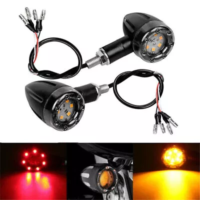 2x Motorcycle LED Bullet Turn Signals Brake Running Tail Light For Racer Bobber • $9.98