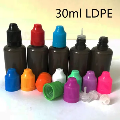 30ml/1OZ Plastic Dropper Childproof Cap Black Bottles Eye Liquid Dropper LDPE • $3.79