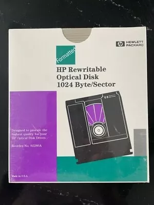 Hewlett Packard Rewriteable OPTICAL DISK 650MB RW 1024 Byte/sector • $5.99