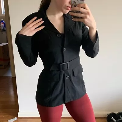 $45 • Buy Scanlan Theodore Belted Black  Blazer | Size 12
