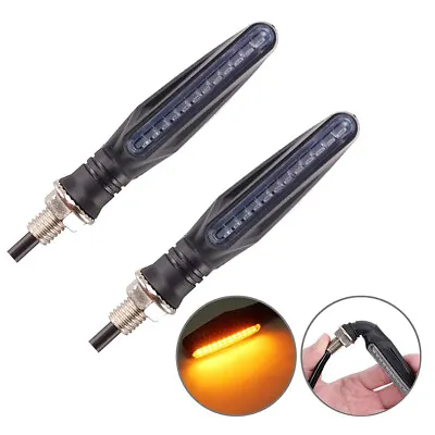 2X Motorcycle LED Blinker Turn Signal Light Indicator Bullet Red Amber Brake DRL • $11