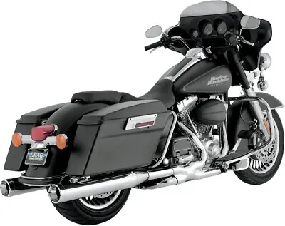 Monster Round Chrome Slip On Exhaust Vance & Hines 16773 95-16 Harley Touring • $760.40