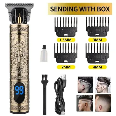 Professional Hair Clippers Trimmer Cordless Shaving Machine Cutting Barber Beard • £7.29