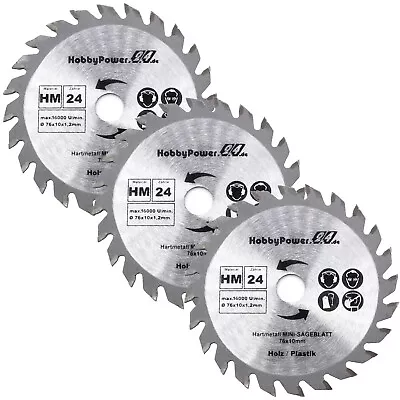 £17.34 • Buy Saw Blade 76 X 10 MM Battery Circular 12V 10,8V For Bosch Metabo Milwaukee