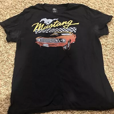 Ford Offical Mustang Black Muscle Car T Shirt Mens Sz Large • $8.48
